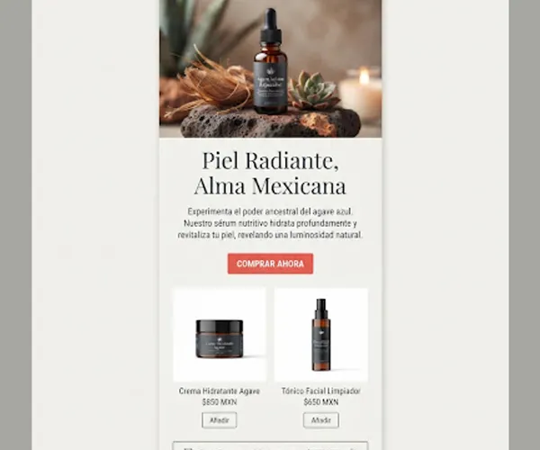 Ejemplo de plantillas de email diseñadas por DevStoreMX
